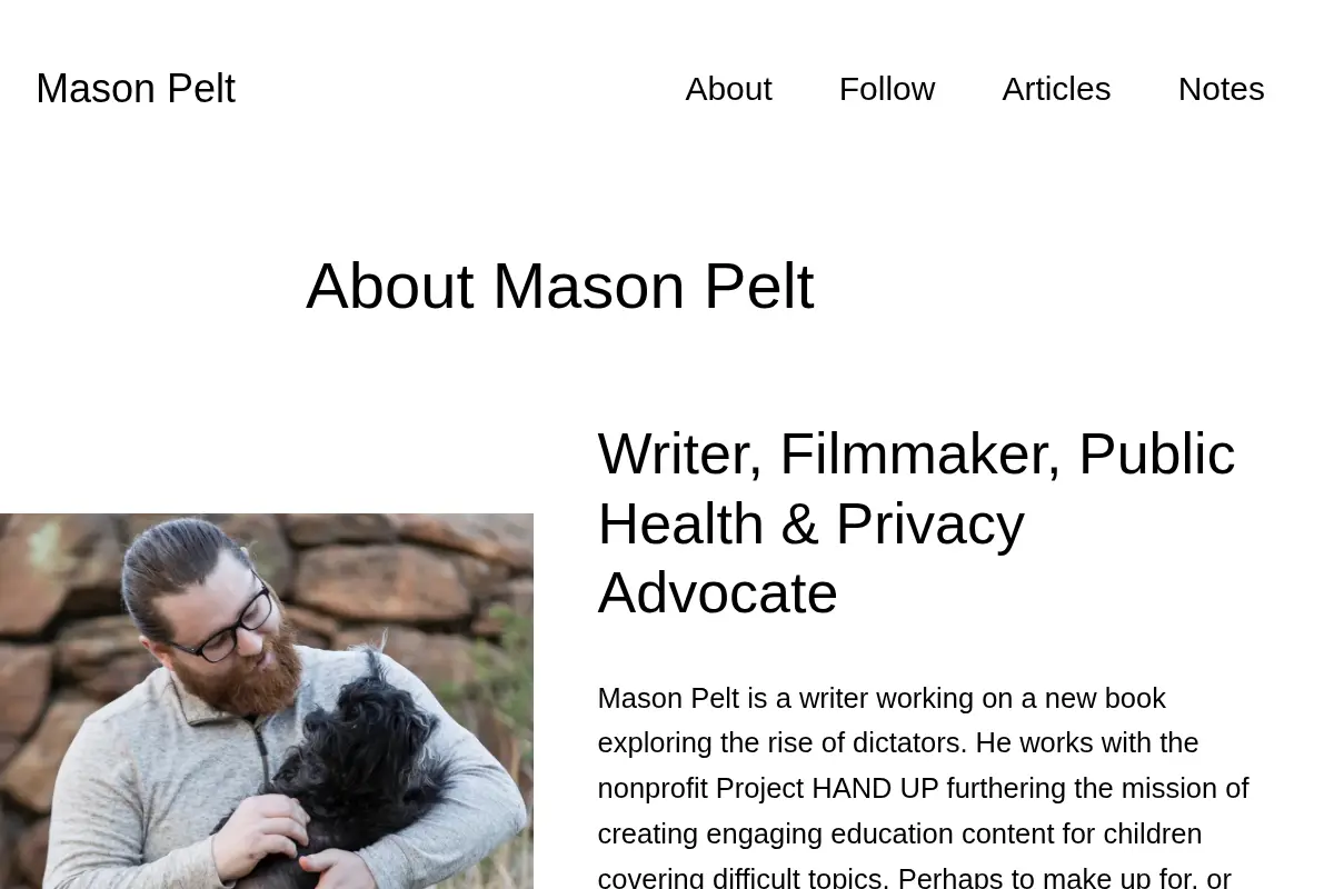 Mason Pelt | Writer, Filmmaker & Advocate