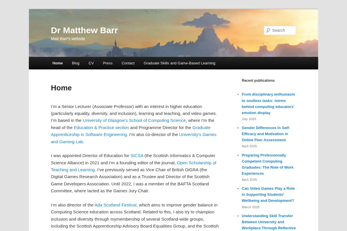 Dr Matthew Barr