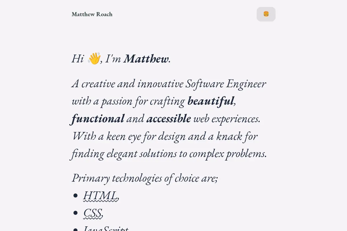 Matthew Roach - Fuelled by tea