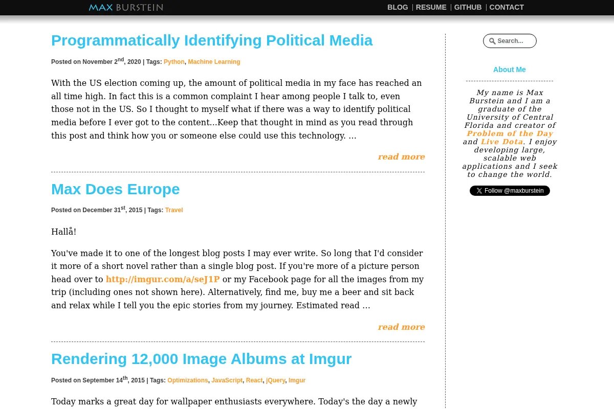 Max Burstein's Blog