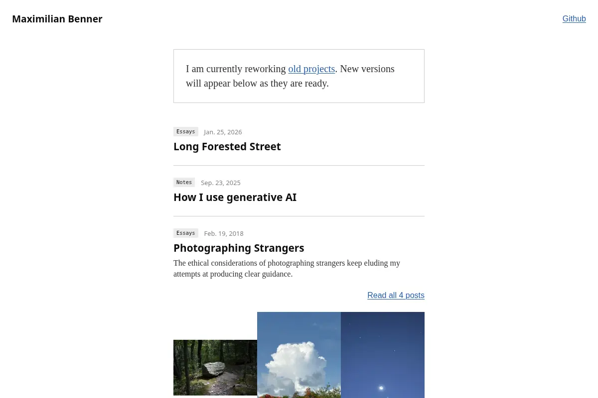 Maximilian Benner - Essays, Photography, Data
