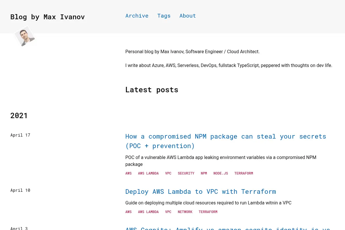 Blog by Max Ivanov