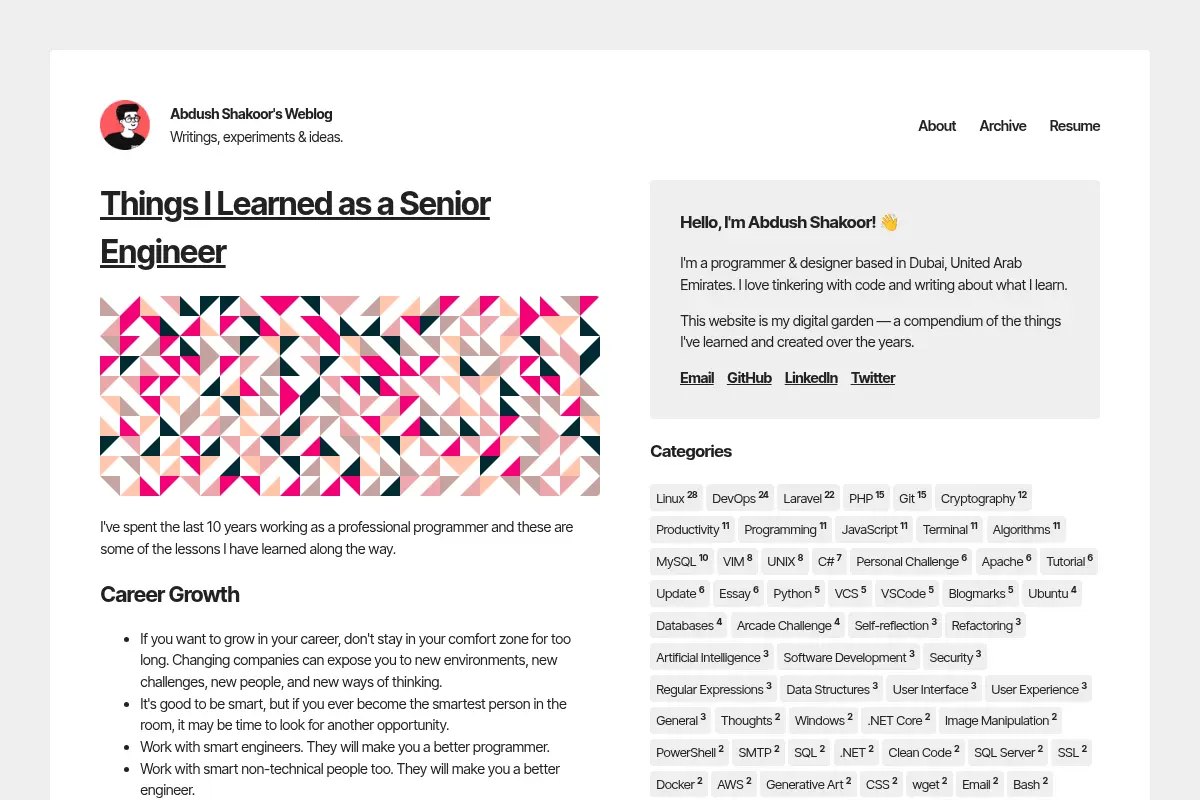 Abdush Shakoor's Weblog