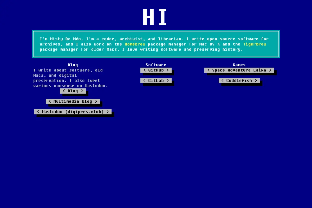 Misty's Internet Website