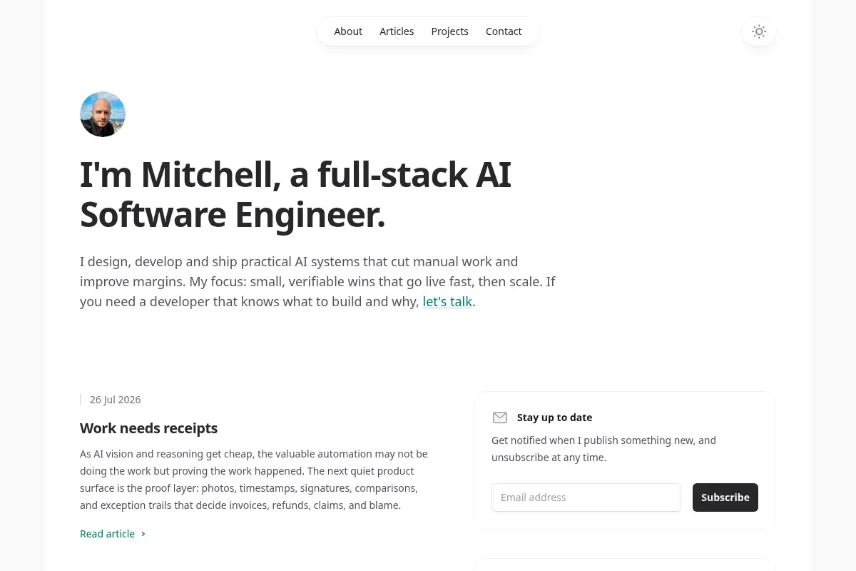 Mitchell Bryson - Full-stack AI Software Engineer