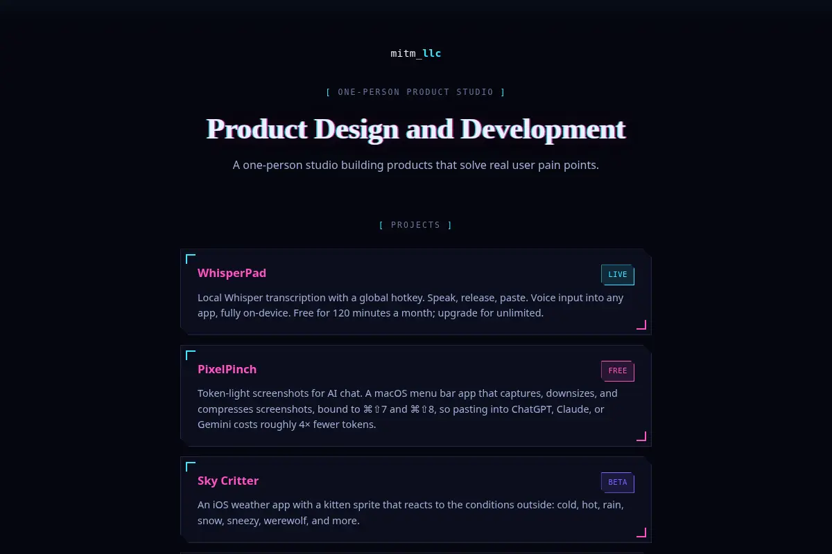 MITM LLC · Product Design and Development