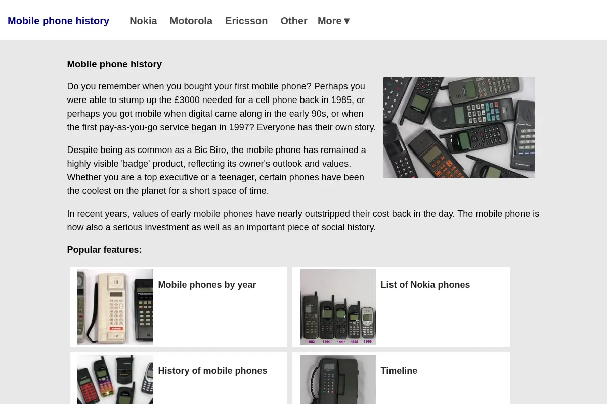 Mobile Phone History