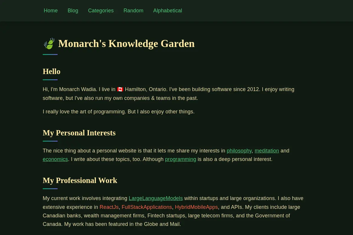 🍃 Monarch's Knowledge Garden