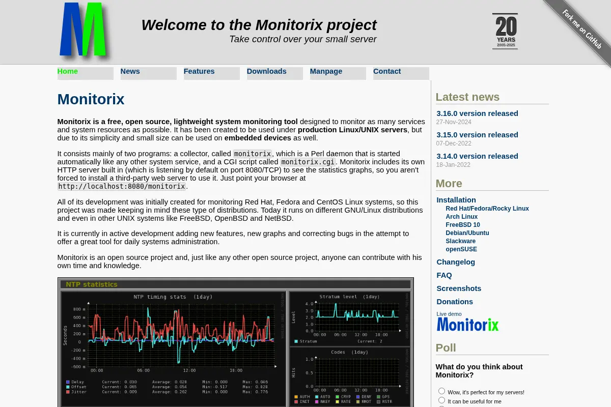 Monitorix :: a free, open source, lightweight system monitoring tool