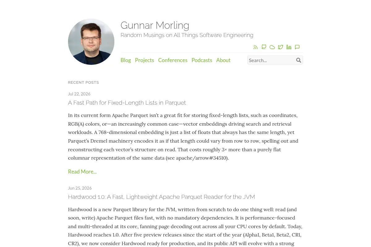 Gunnar Morling - Random Musings on All Things Software Engineering