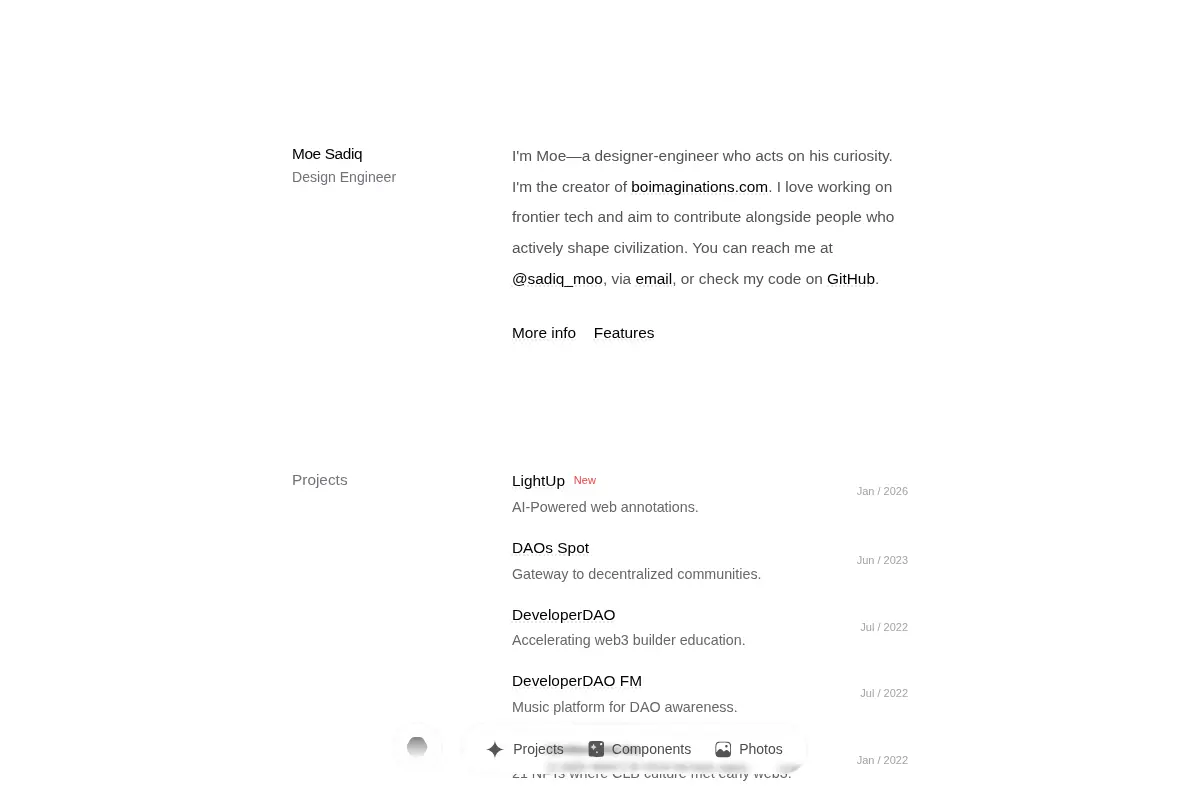 Moe Sadiq – Designer & Engineer