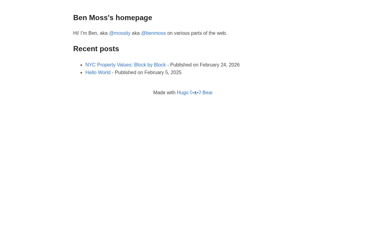 Ben Moss's weblog