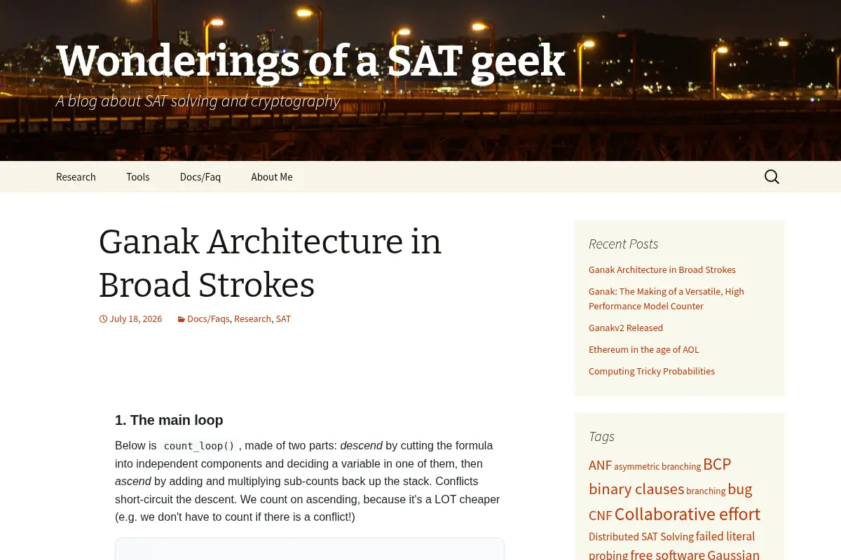 Wonderings of a SAT geek