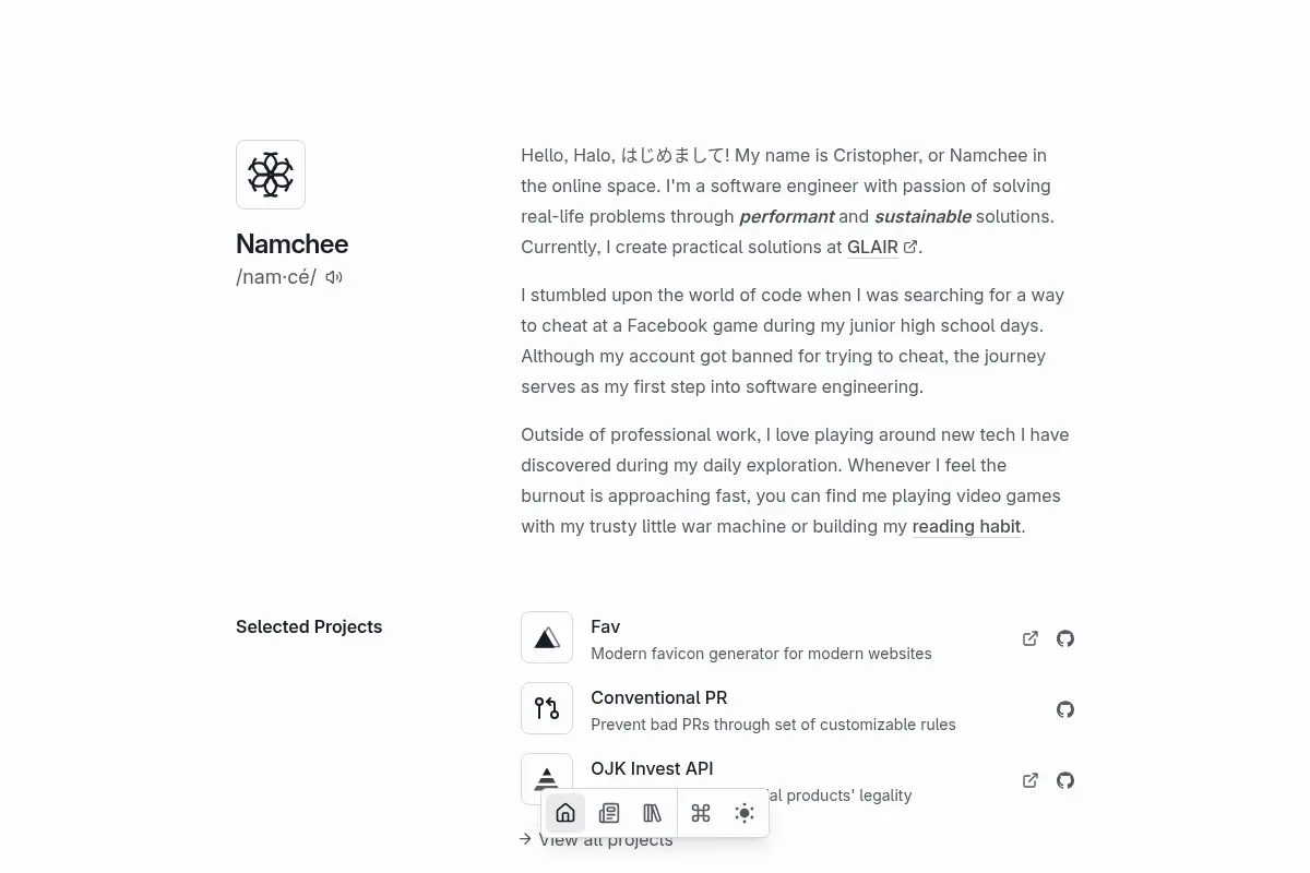 Namchee — Software Engineer