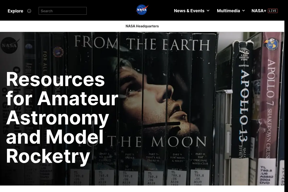 Resources for Amateur Astronomy and Model Rocketry - NASA