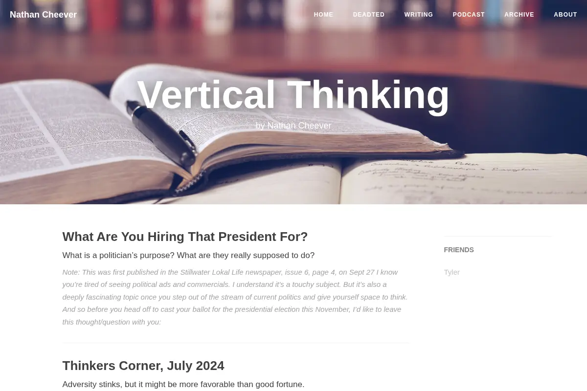 Nathan Cheever - Vertical Thinking Blog