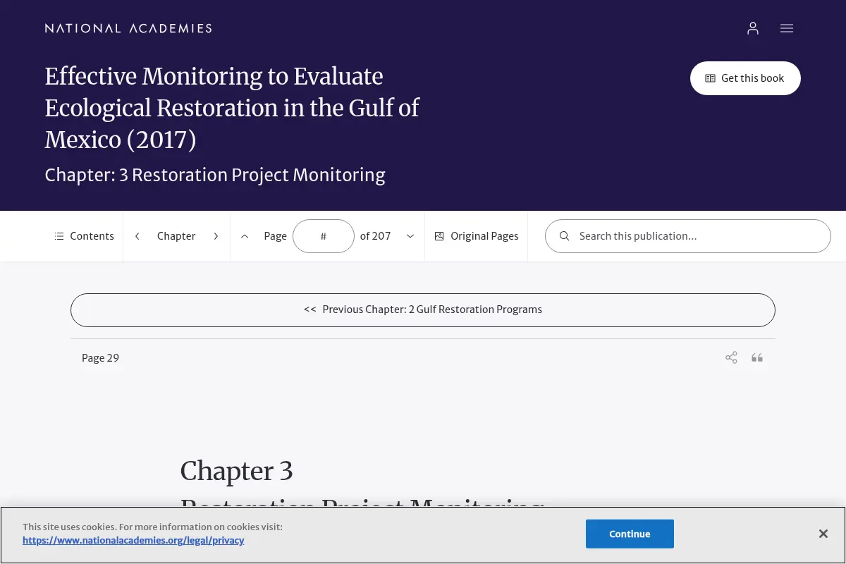 Effective Monitoring to Evaluate Ecological Restoration in the Gulf of Mexico