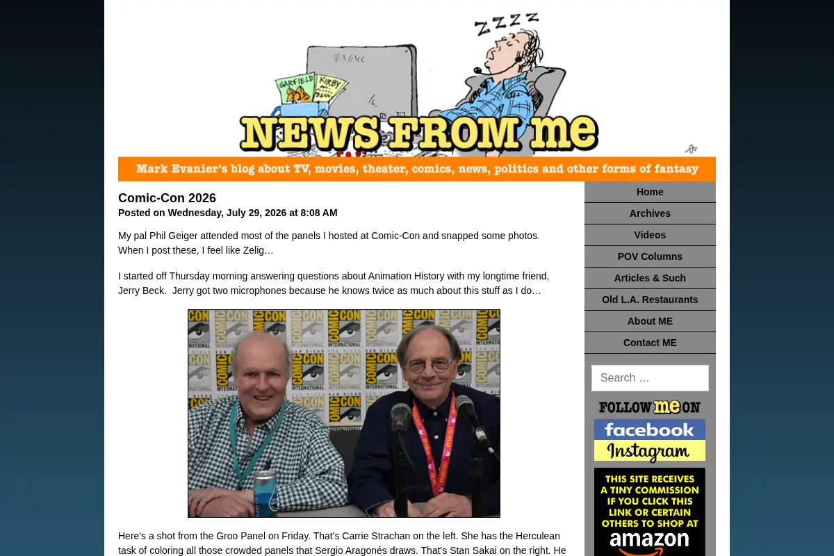 News From ME – Mark Evanier's Blog