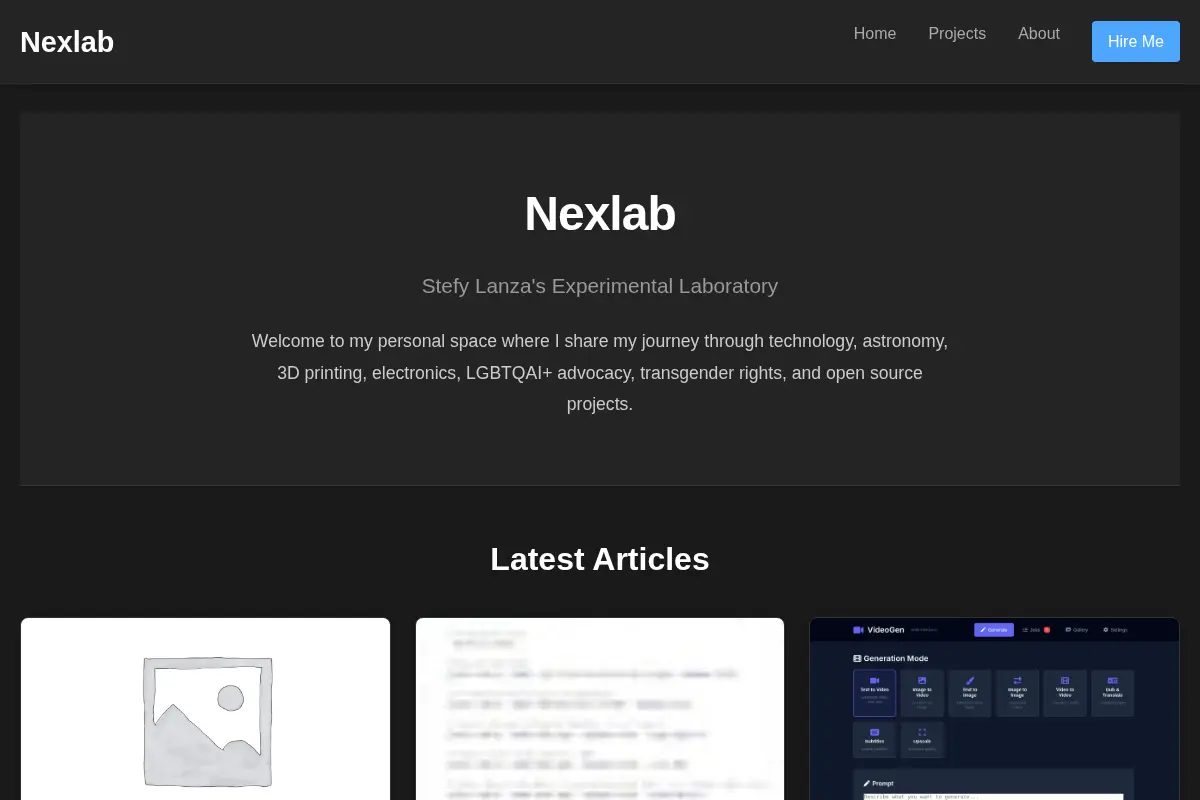 Nexlab - Stefy Lanza's Experimental Laboratory