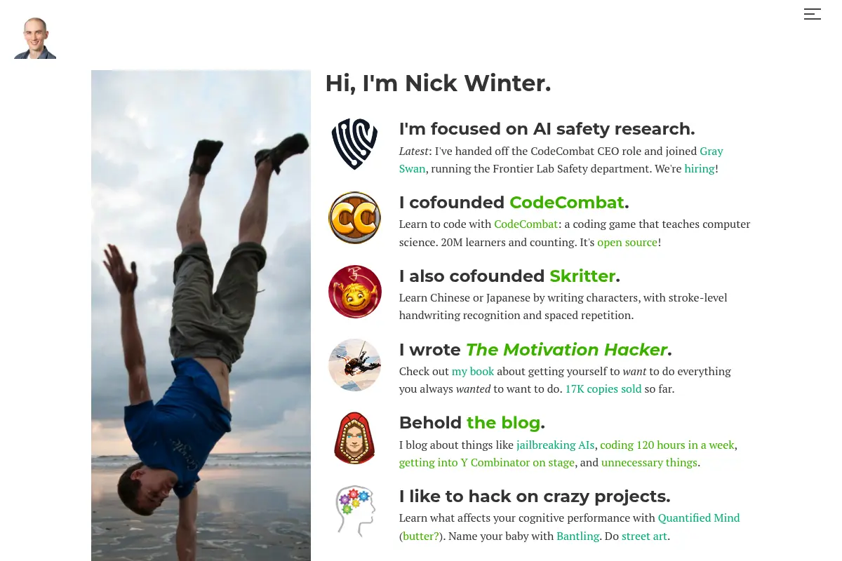 Nick Winter's website