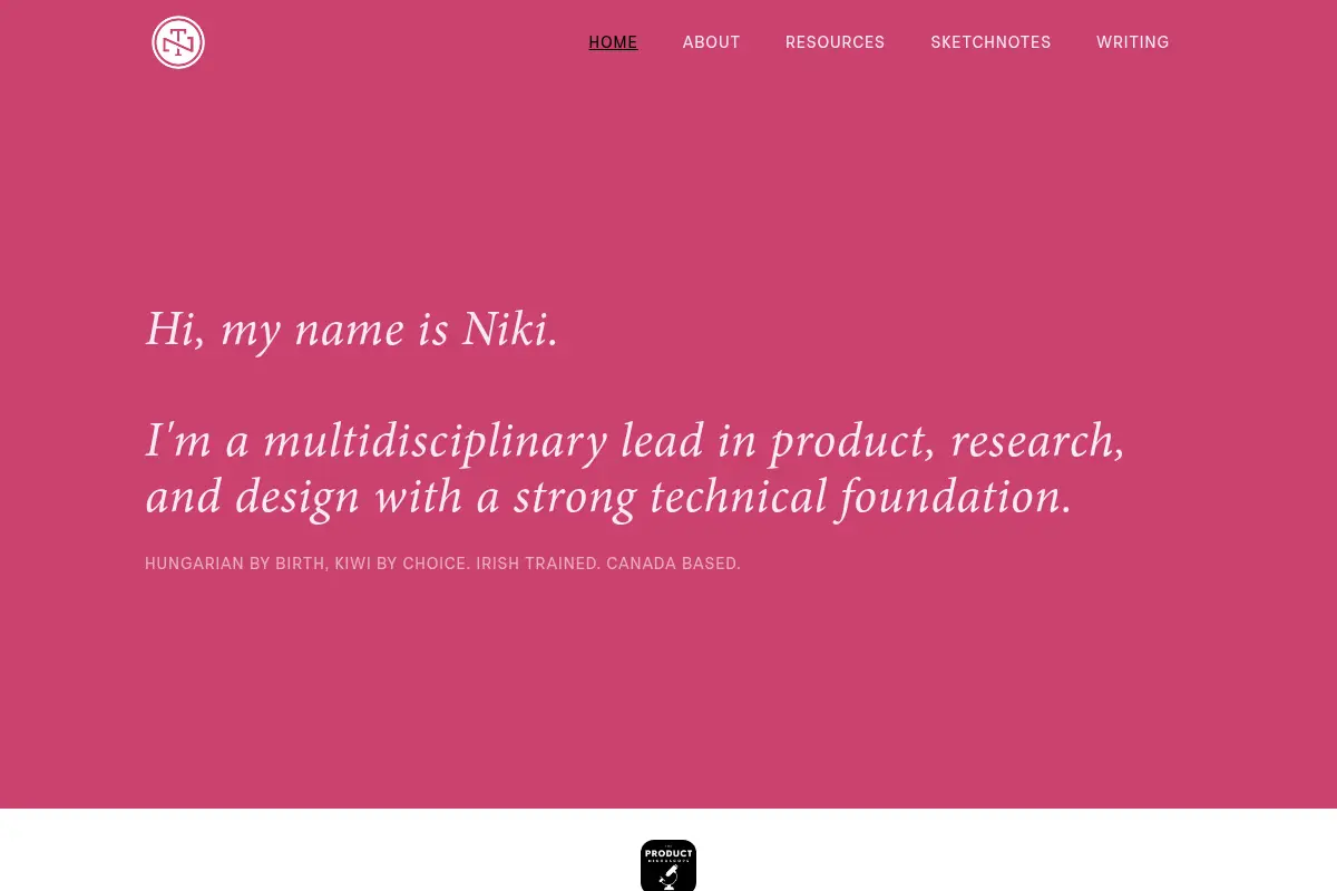 Niki Tisza. Product management, discovery, design, and leadership.