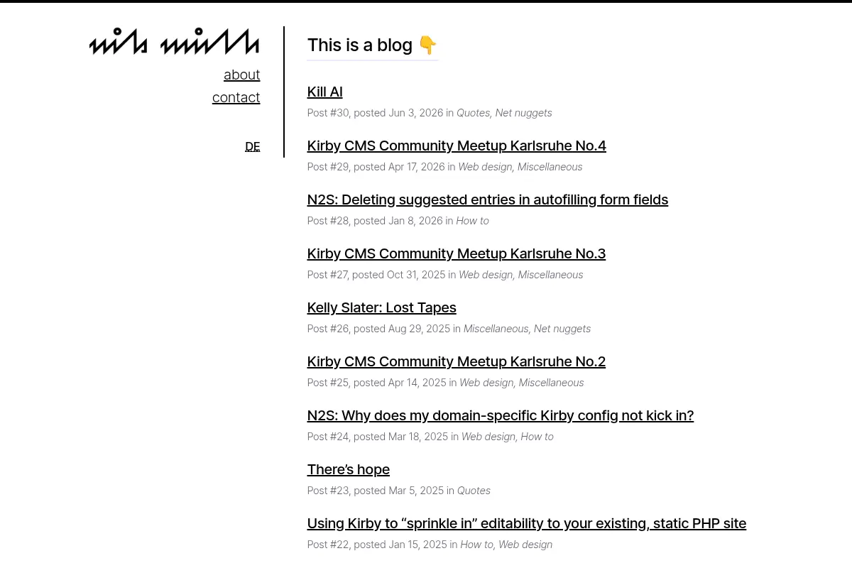 Nils Mielke, the Website