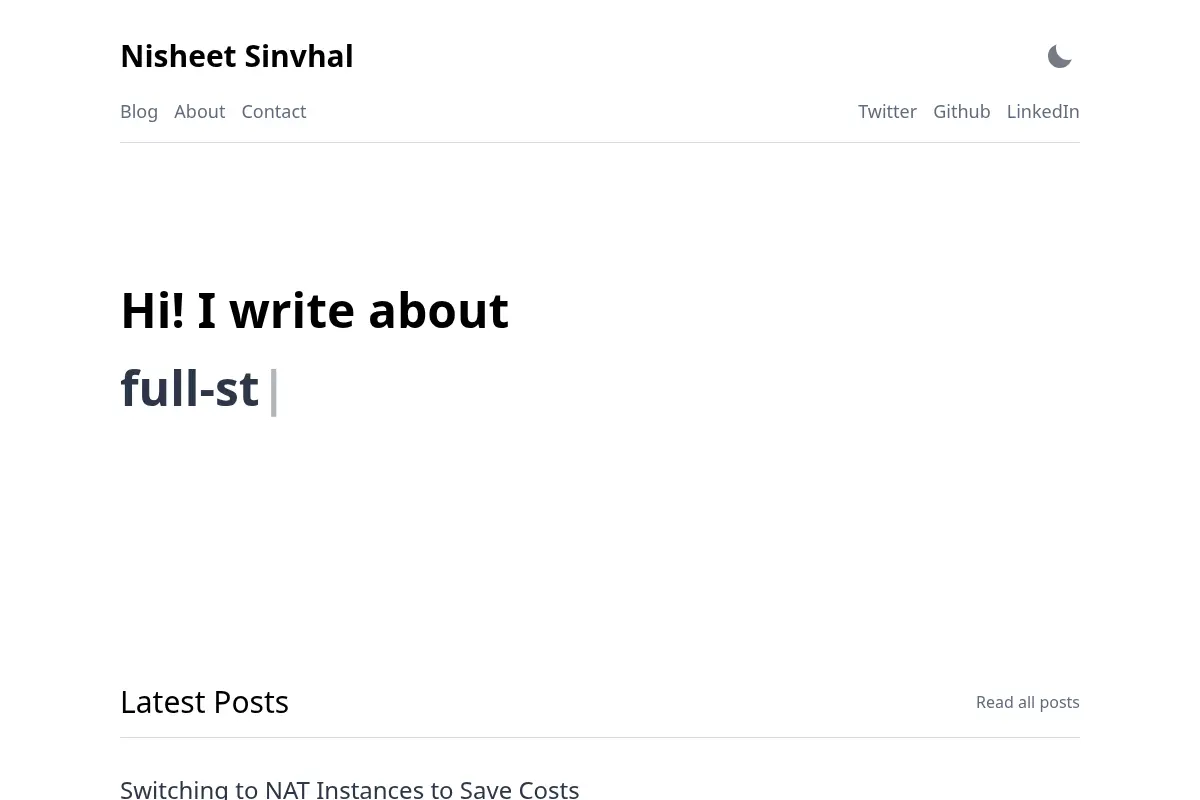 Nisheet Sinvhal's Personal Website
