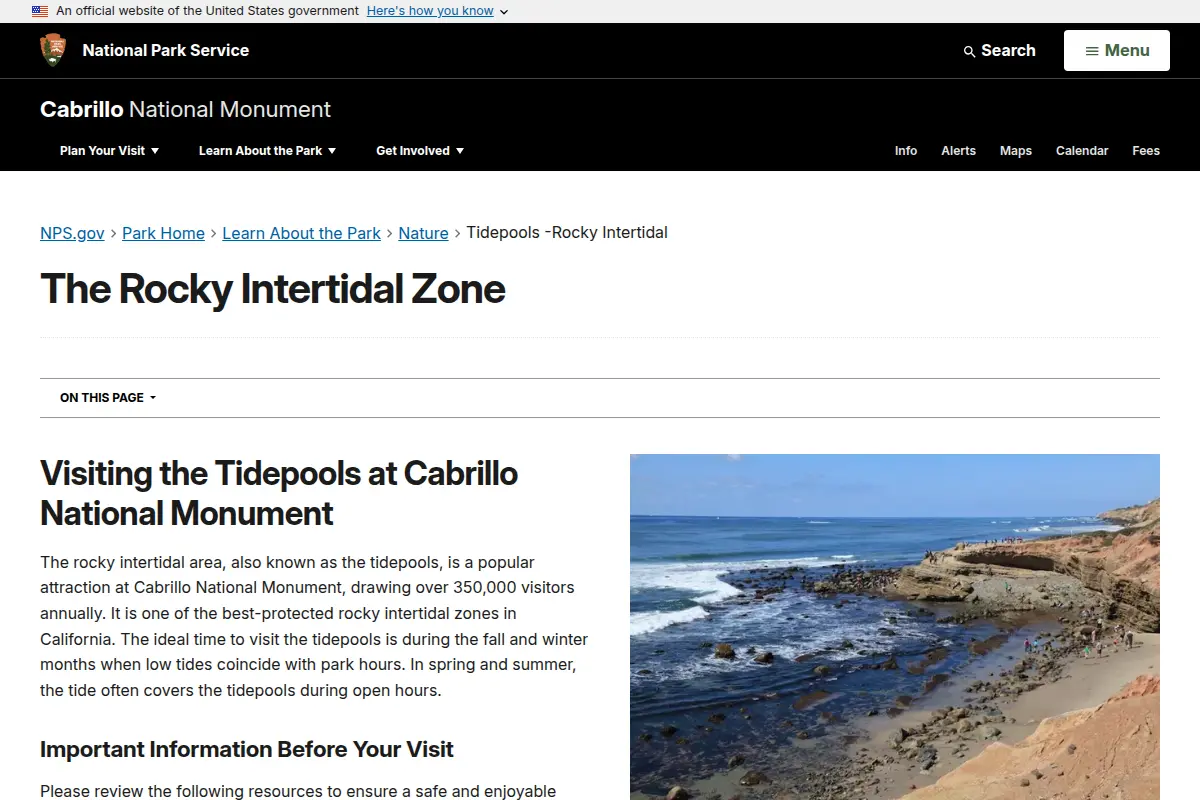 The Rocky Intertidal Zone - Cabrillo National Monument