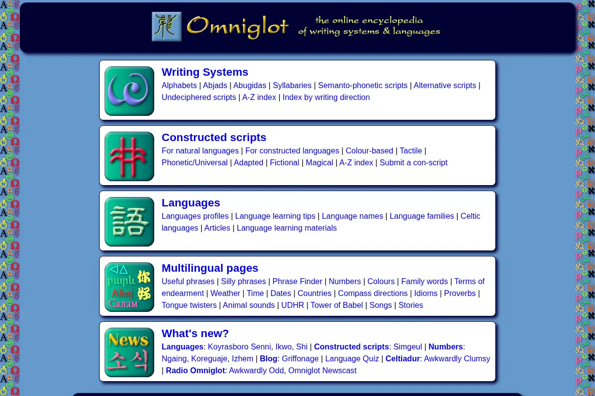 Omniglot - the encyclopedia of writing systems and languages