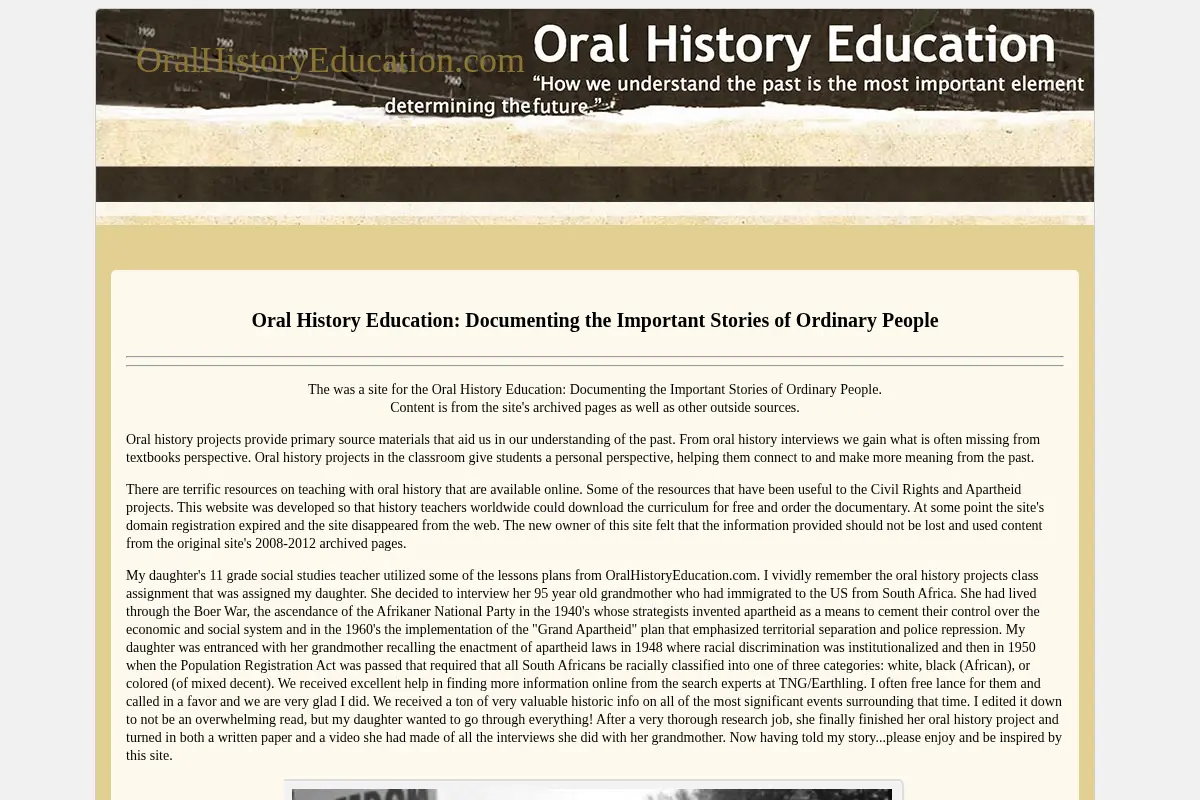 Oral History Education