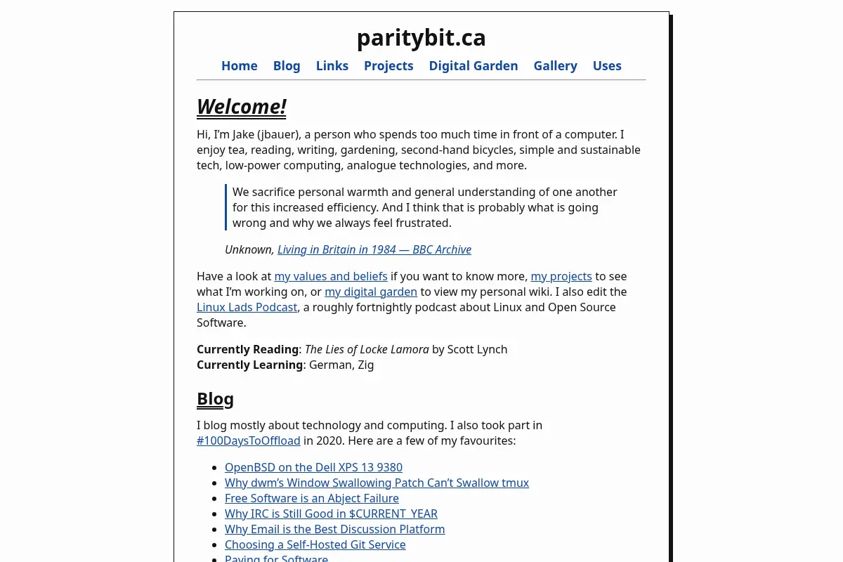 Welcome! - paritybit.ca