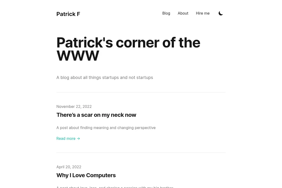 Patrick Finlay's corner of the WWW