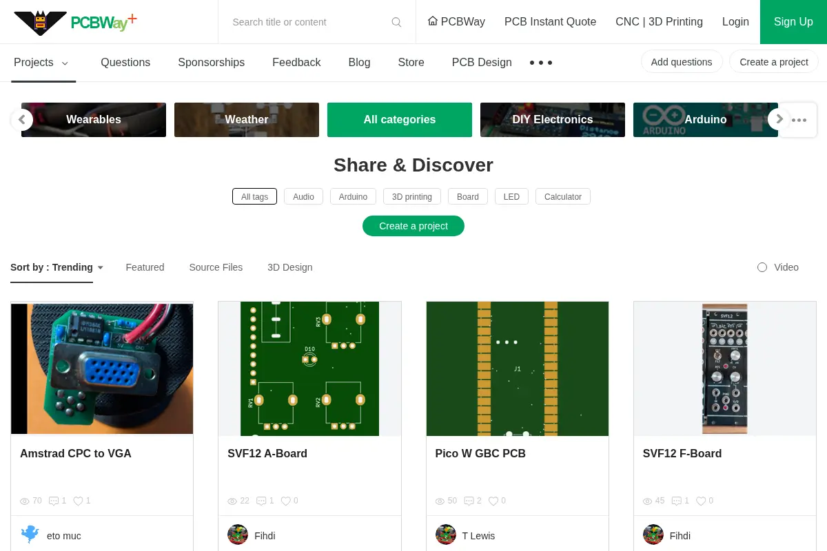 PCBWay Shared Projects