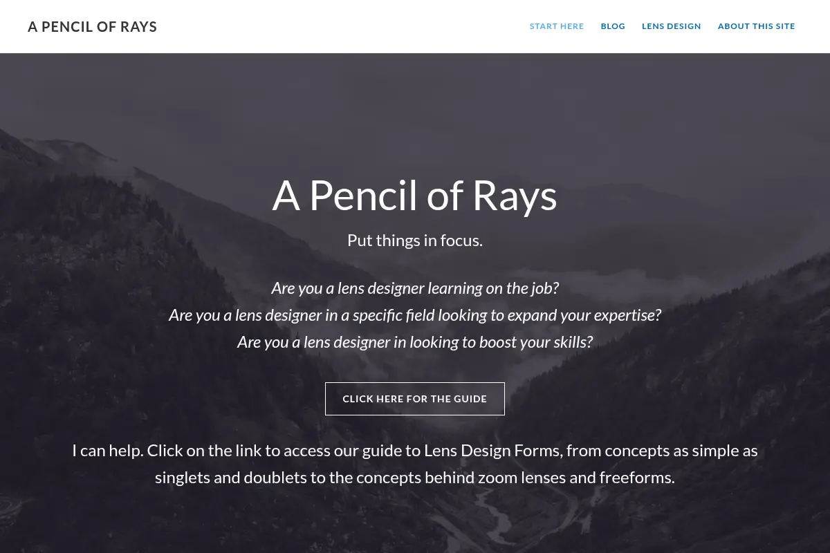 Lens Design - A Pencil of Rays