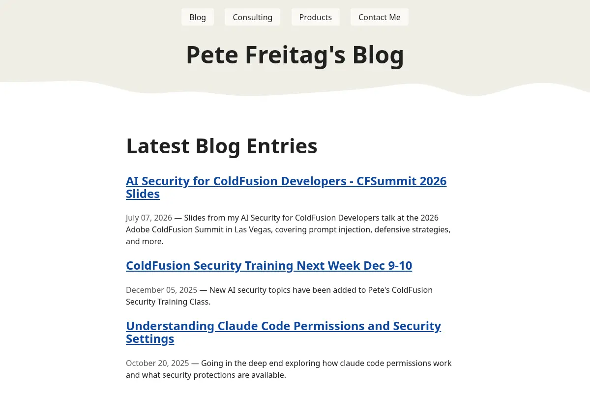 Pete Freitag's Blog