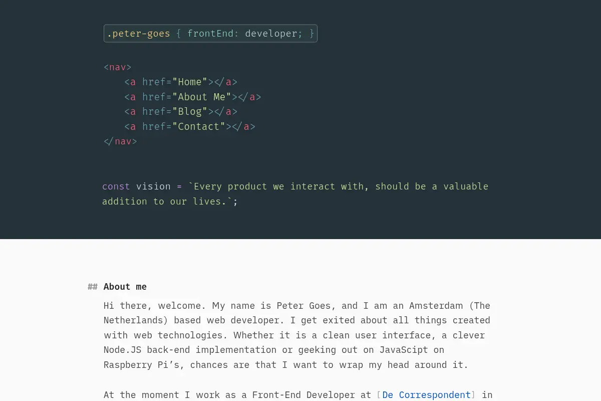 Peter Goes | Front-end Developer