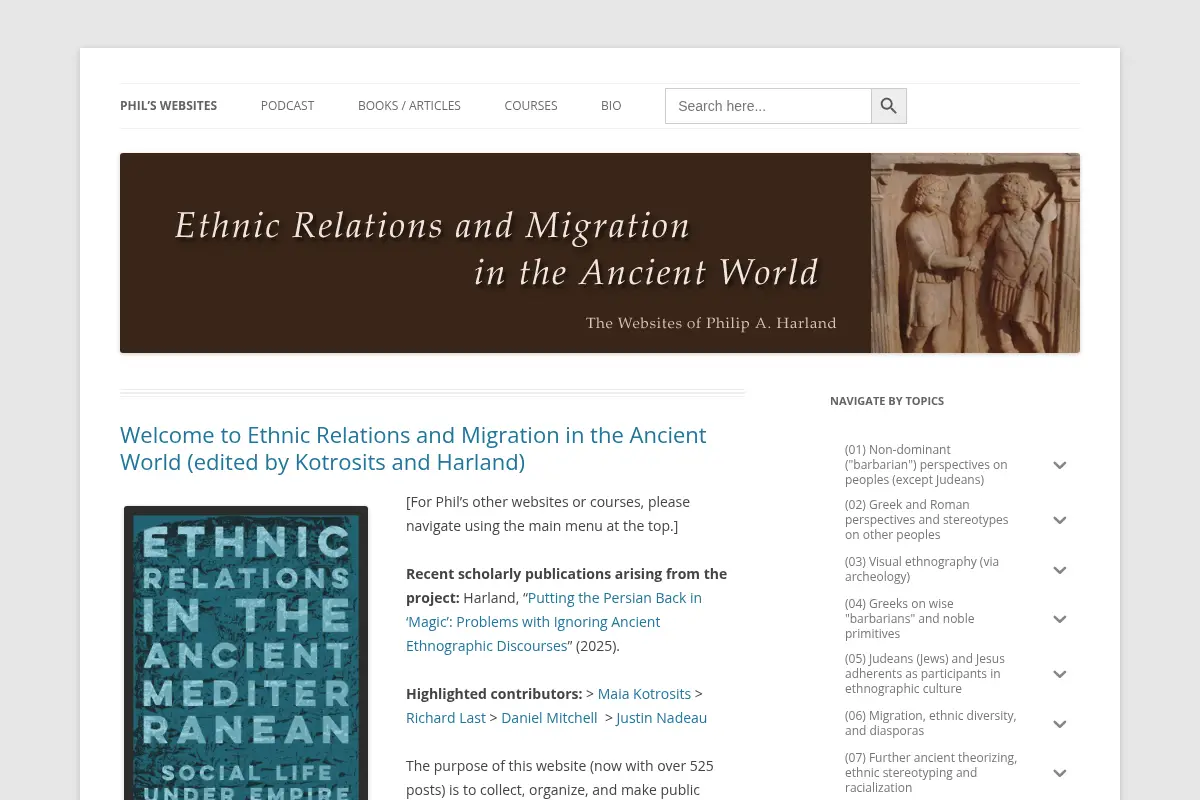 Philip A. Harland's Ancient World Portal