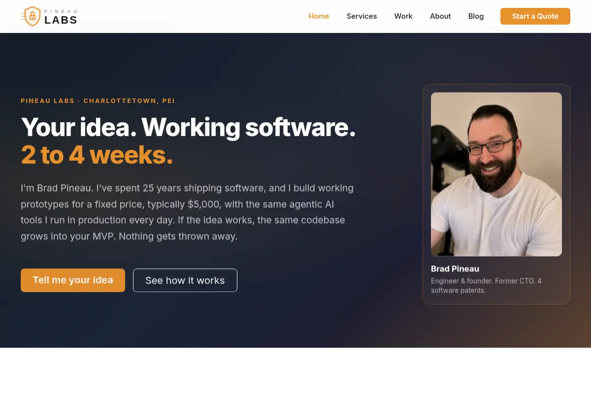 Pineau Labs - Working Prototypes in 2-4 Weeks, Fixed Price