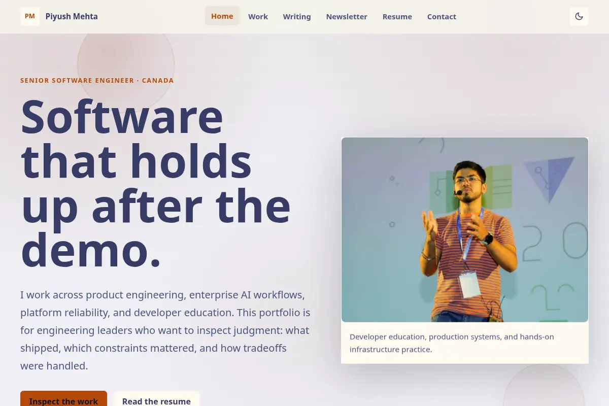 Piyush Mehta - Senior Software Engineer