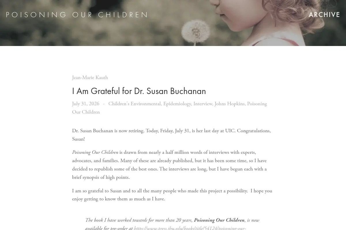 Poisoning Our Children