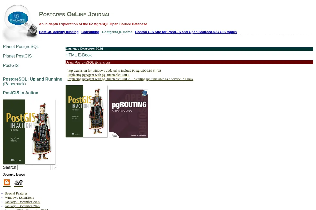 Postgres OnLine Journal Magazine January / December 2026