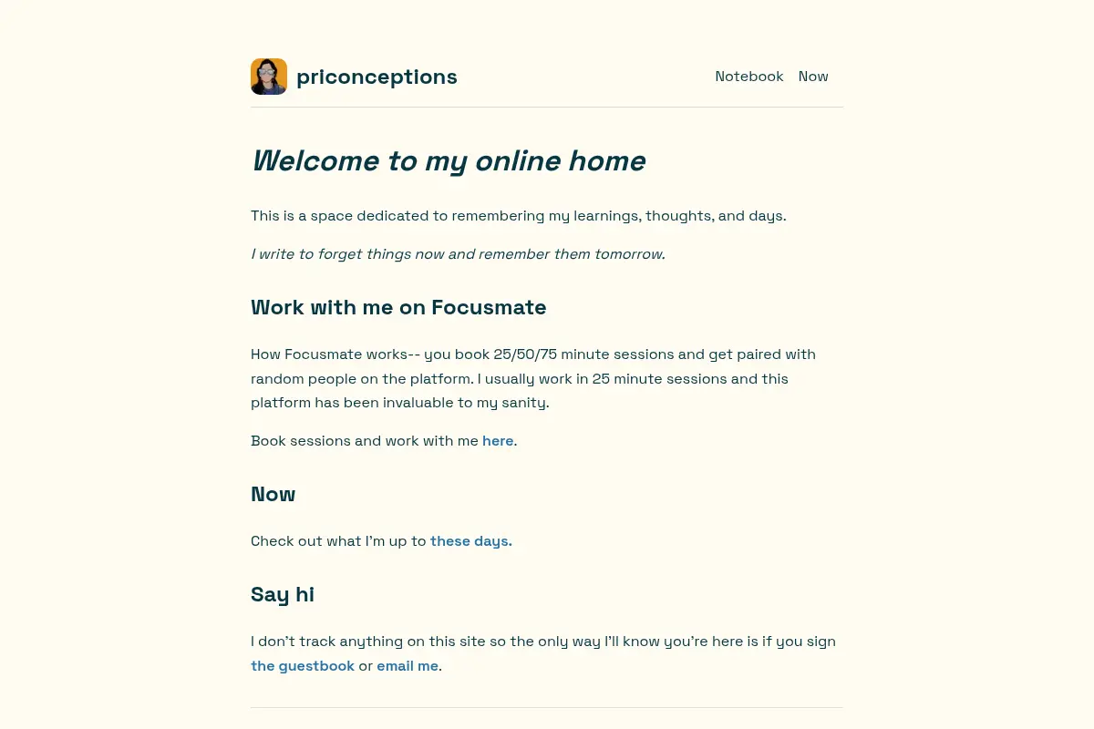 Priyanka's internet home.