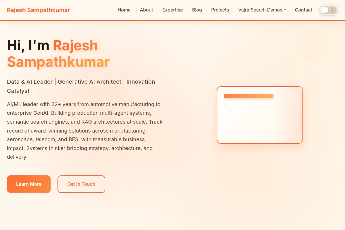 Rajesh Sampathkumar - Data & AI Leader
