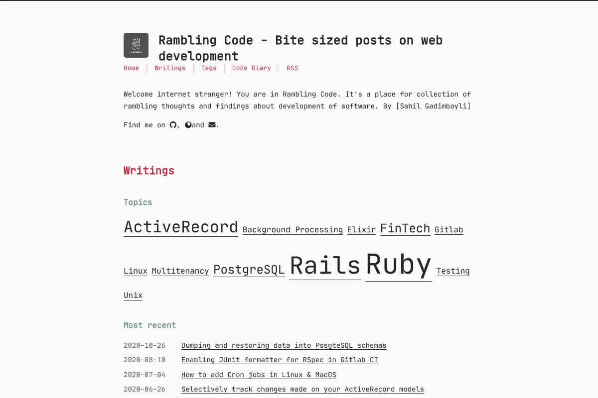 Rambling Code - Bite sized posts on web development