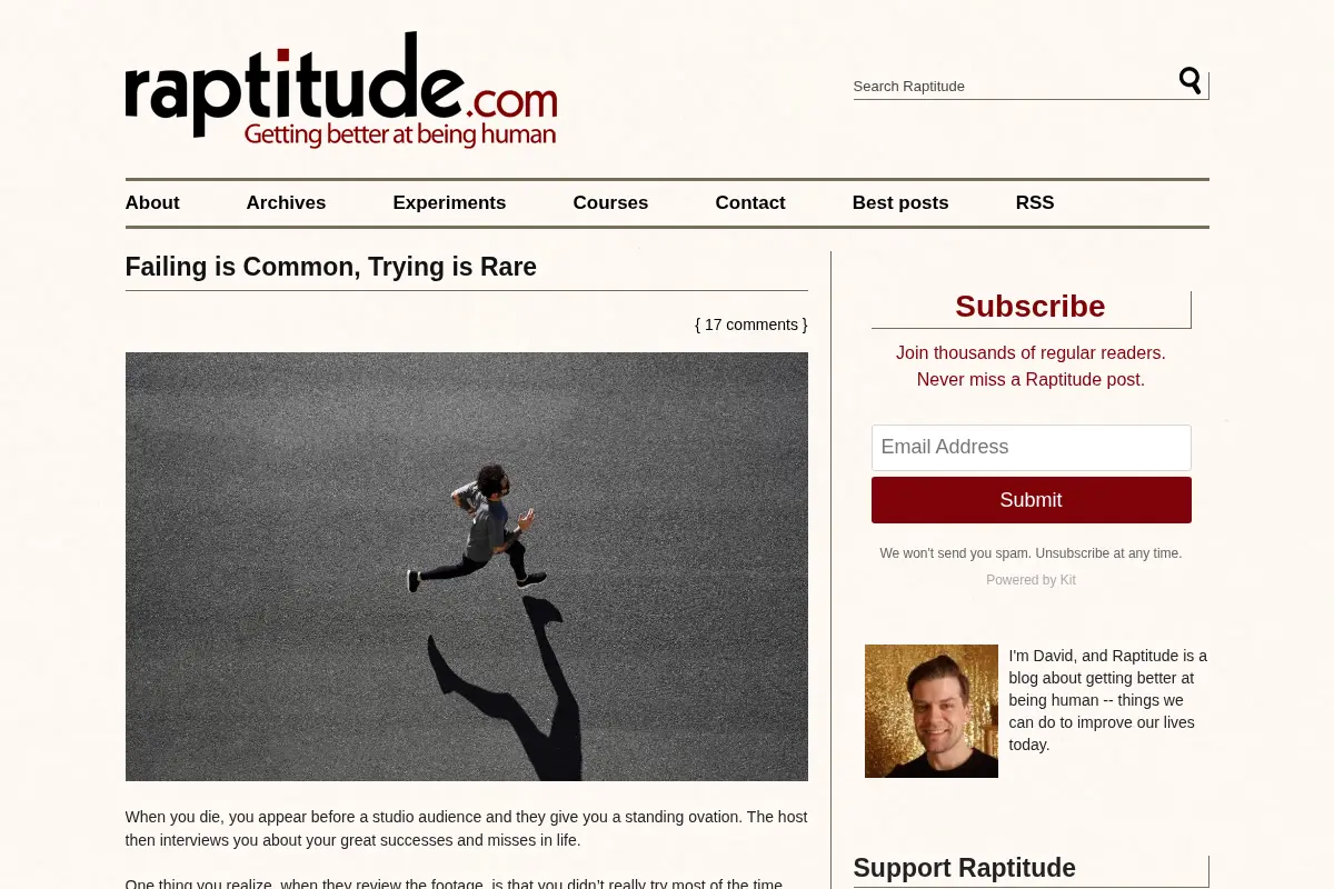 Raptitude – Getting Better at Being Human