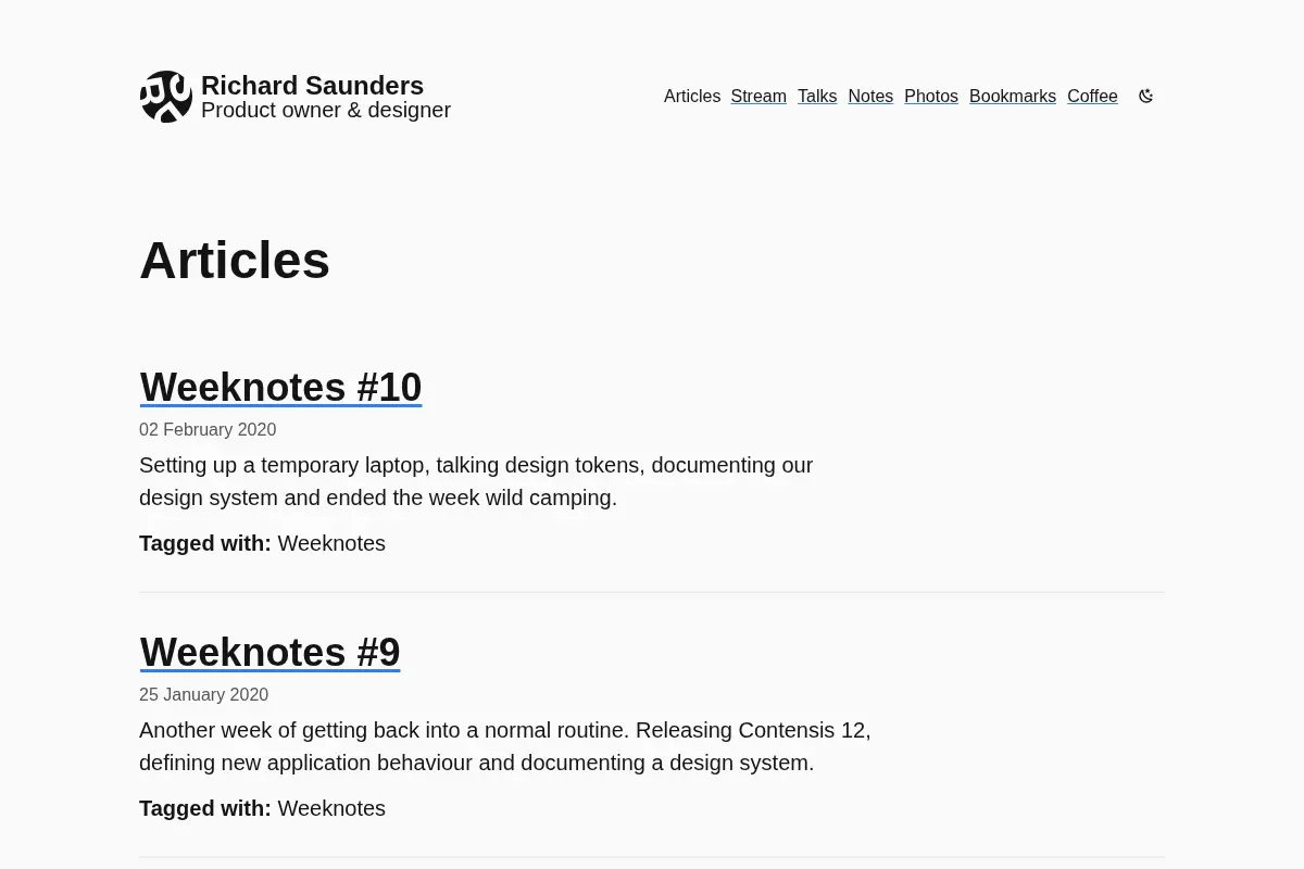 Richard Saunders, Product owner and designer