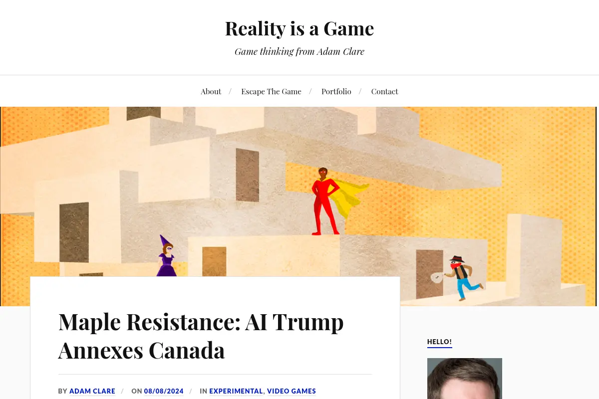 Reality is a Game - Game thinking from Adam Clare