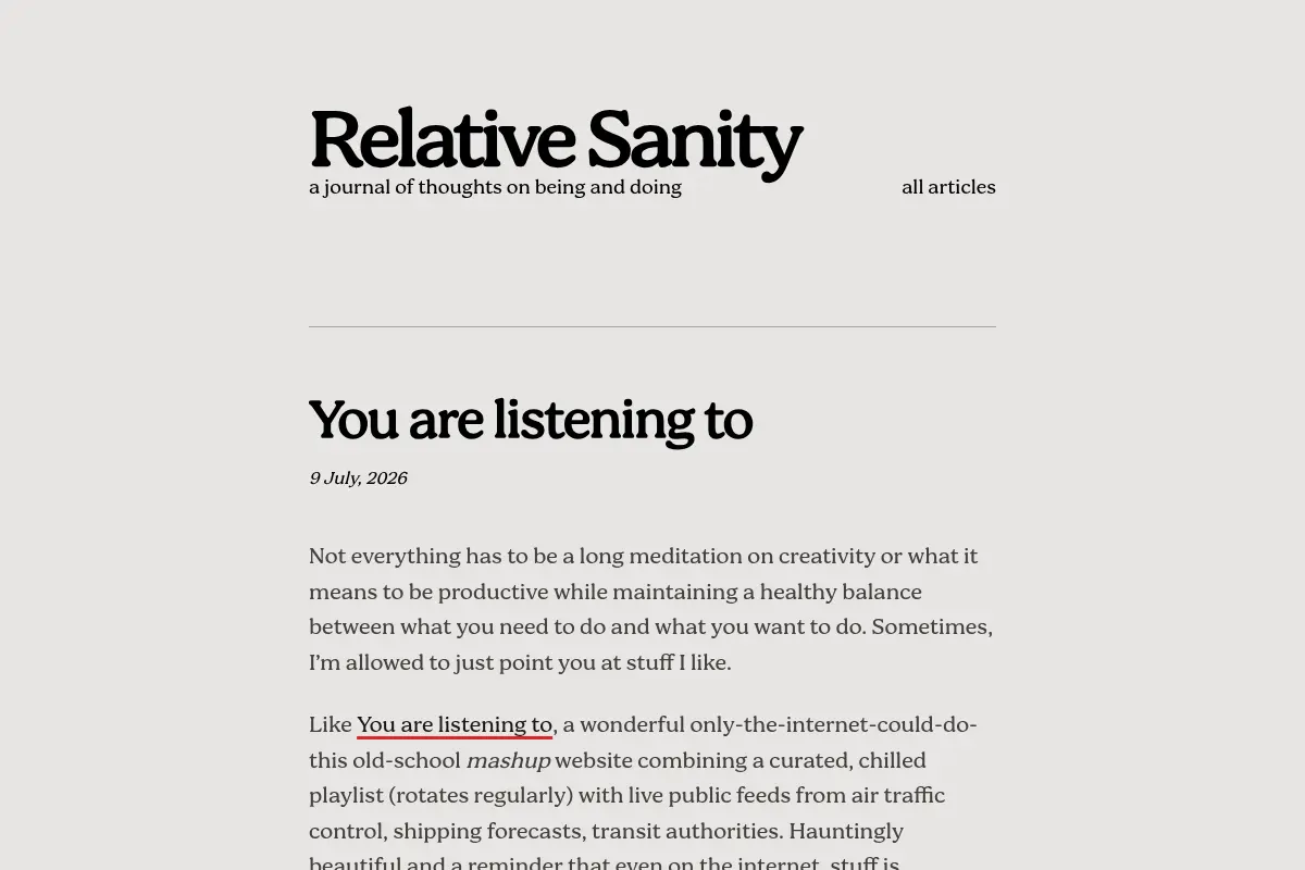 Relative Sanity
