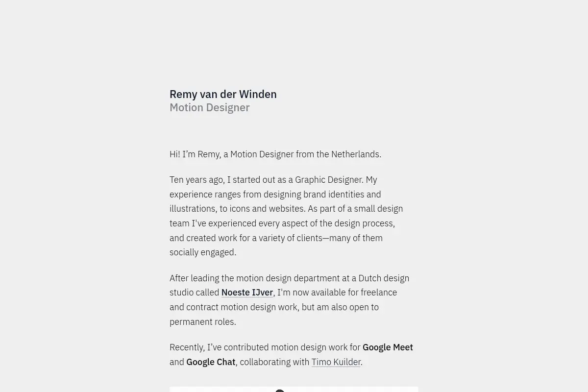Remy van der Winden: Motion Designer
