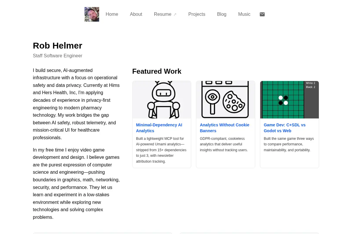 Rob Helmer | AI Safety, Privacy & Pharmacy Engineering
